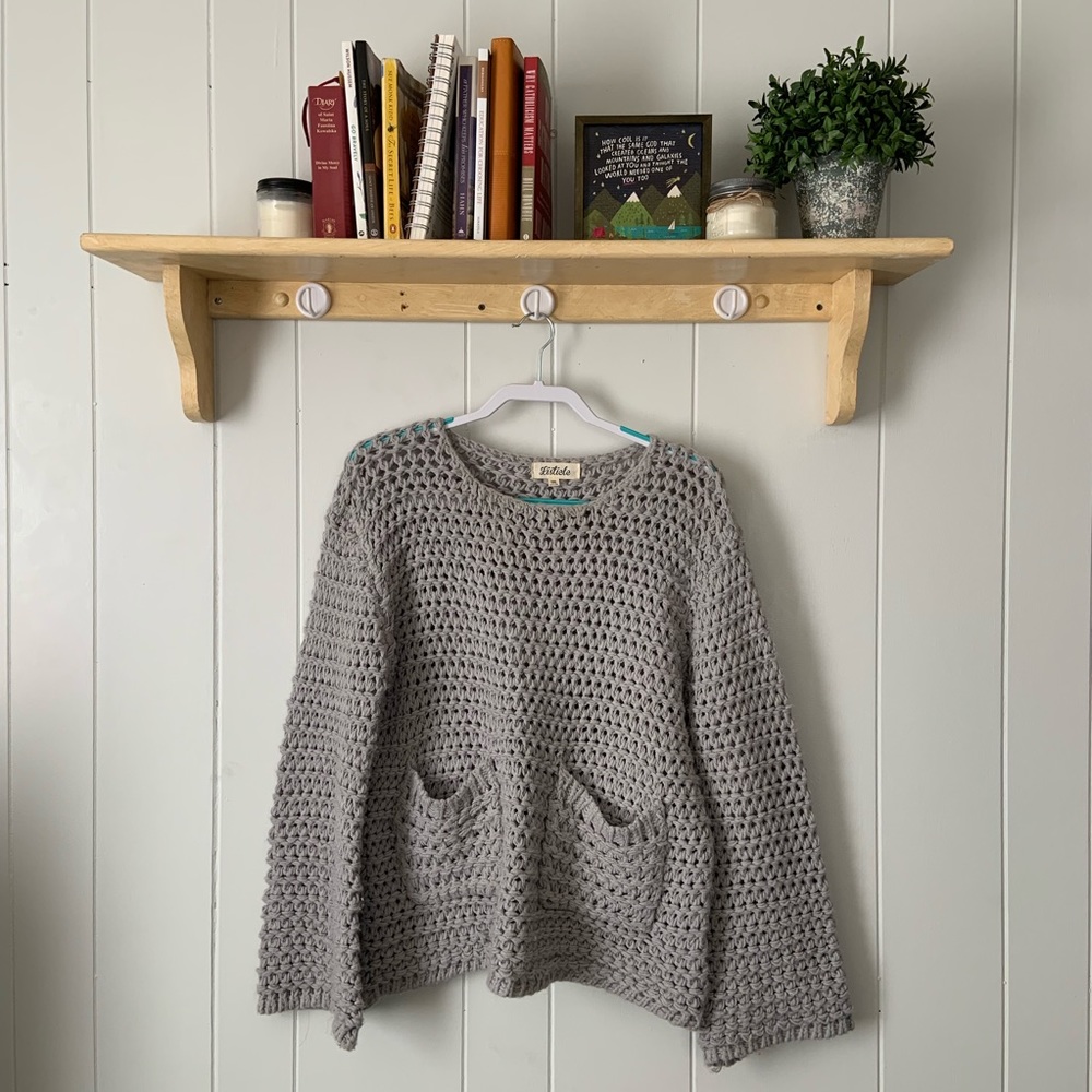 LISTICLE cable knit sweater